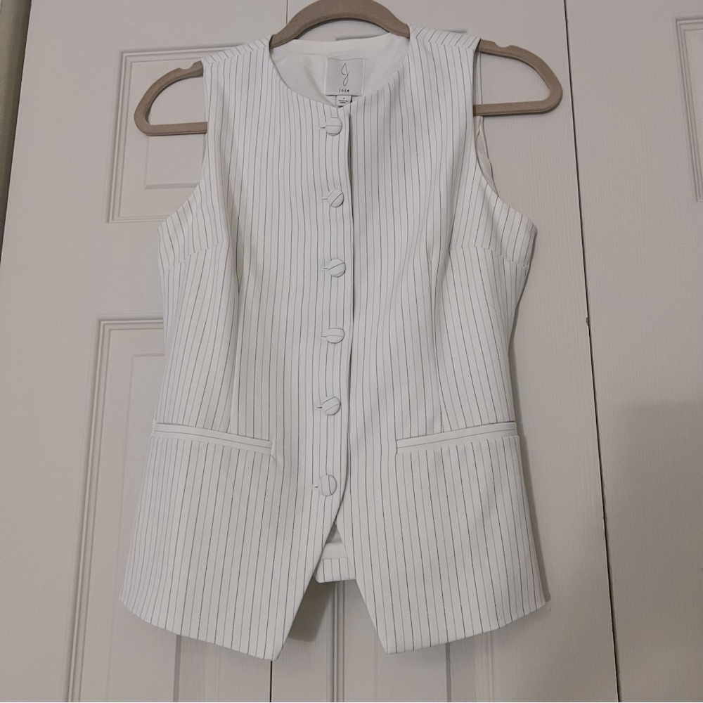 Joie White and Gray Striped vest